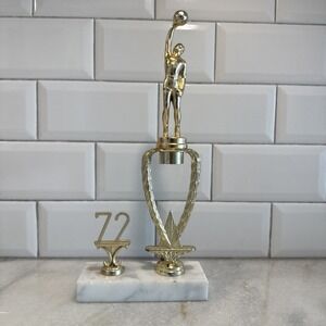 Vintage 1972 Basketball Trophy With Marble Base‎ Made In Italy